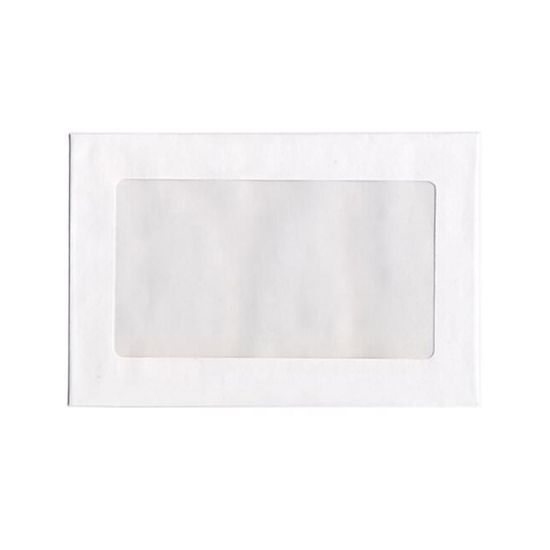 Picture of JAM Paper #1 Single Window-Display Booklet Envelopes, Bottom Left Window, Gummed Seal, 6in x 9in, White, Pack Of 25