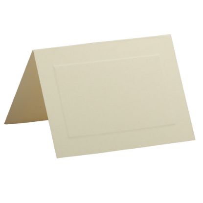 Picture of JAM Paper Blank Cards, 3 1/2in x 4 7/8in, Fold-Over, With Panel Border, Ivory Linen, Pack Of 100