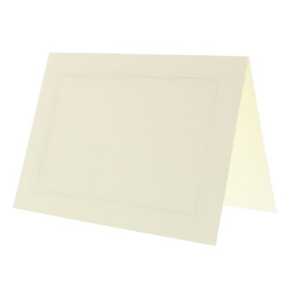 Picture of JAM Paper Blank Fold-Over Cards, Panel Border, 4 3/8in x 5 7/16in, Ivory, Pack Of 100