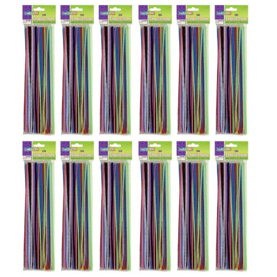 Picture of Creativity Street Regular Stems, Assorted Colors, 100 Stems Per Pack, Set Of 12 Packs