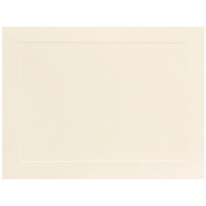 Picture of JAM Paper Blank Note Cards, Panel Border, 5 1/8in x 7in, Ivory, Pack Of 100