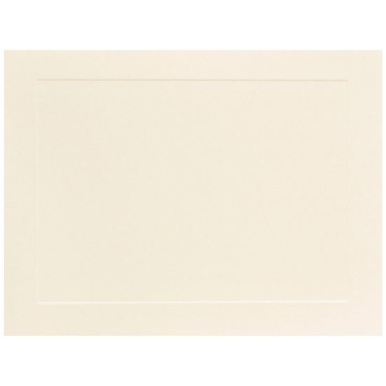 Picture of JAM Paper Blank Note Cards, Panel Border, 5 1/8in x 7in, Ivory, Pack Of 100