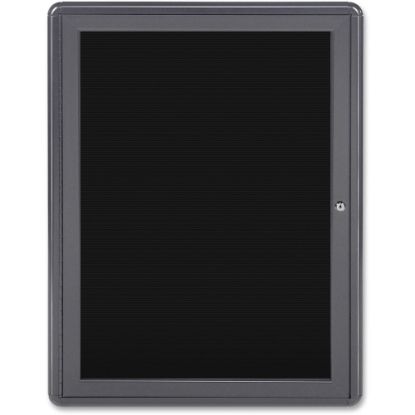 Picture of Ghent 1-Door Ovation Enclosed Letterboard, 34in x 24in, Aluminum Frame With Gray Finish