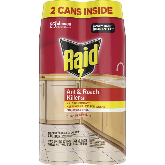 Picture of Raid Ant & Roach Killer Spray, Fragrance-Free, 17.5 Oz, Pack Of 2