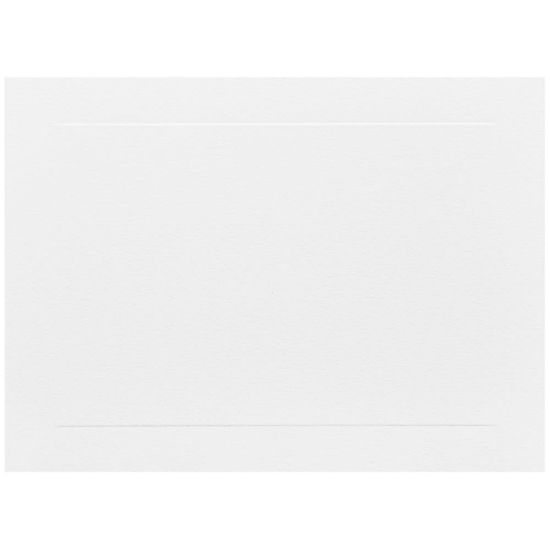 Picture of JAM Paper Blank Note Cards, Panel Border, 5 1/8in x 7in, White, Pack Of 100