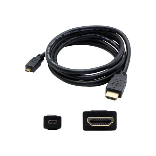 Picture of AddOn 3ft HDMI to Micro-HDMI Adapter Cable - HDMI cable - HDMI male to 19 pin micro HDMI Type D male - 3 ft - black