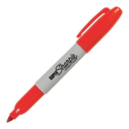 Picture of Sharpie Super Permanent Marker, Fine Point, Red Ink