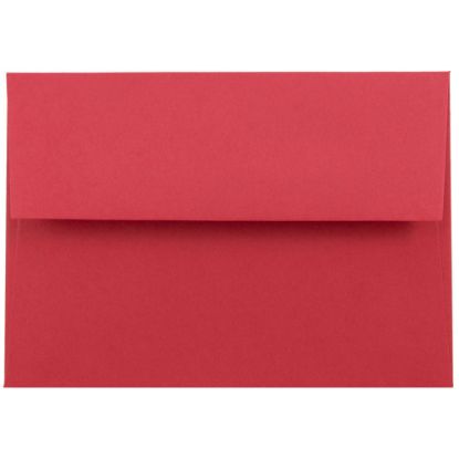 Picture of JAM Paper Booklet Envelopes, #4 Bar (A1), Gummed Seal, 30% Recycled, Red, Pack Of 25