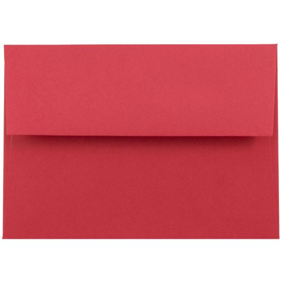 Picture of JAM Paper Booklet Envelopes, #4 Bar (A1), Gummed Seal, 30% Recycled, Red, Pack Of 25