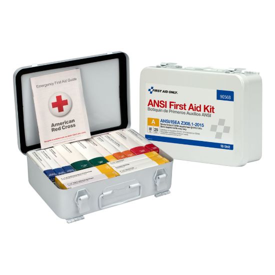 Picture of First Aid Only Metal Weatherproof First Aid Kit, White, 82 Pieces