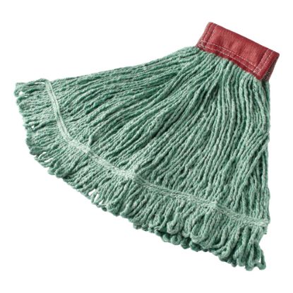 Picture of Rubbermaid Wet Mop Head, Super Stitch, Cotton Blend, Green, Case Of 6