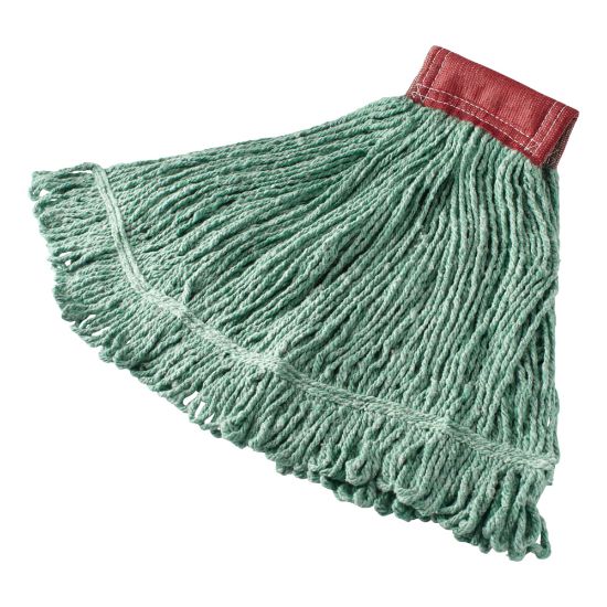 Picture of Rubbermaid Wet Mop Head, Super Stitch, Cotton Blend, Green, Case Of 6