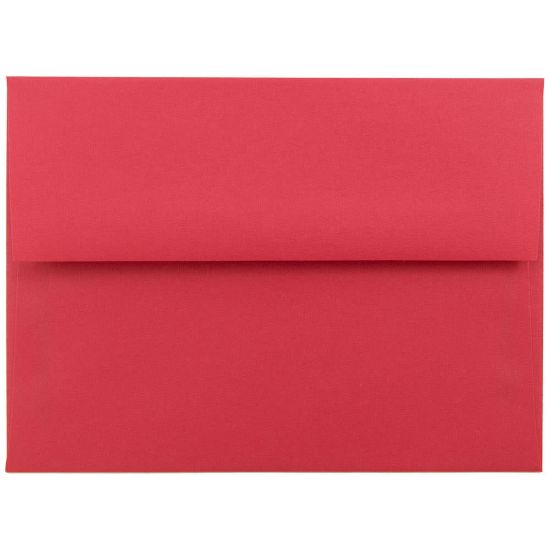 Picture of JAM Paper Booklet Invitation Envelopes, A6, Gummed Seal, 30% Recycled, Red, Pack Of 25