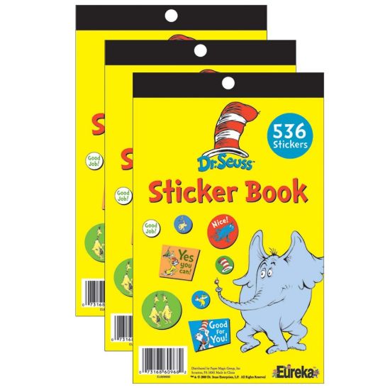 Picture of Eureka Sticker Books, Dr. Seuss, 536 Stickers Per Book, Pack Of 3 Books