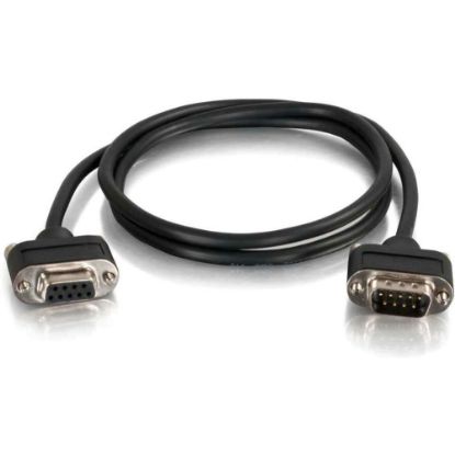 Picture of C2G 6ft CMG-Rated DB9 Low Profile Cable M-F - 6 ft Serial Data Transfer Cable for Monitor, Gaming Console - First End: 1 x 9-pin DB-9 RS-232 Serial - Male - Second End: 1 x 9-pin DB-9 RS-232 Serial - Female - Shielding - Black