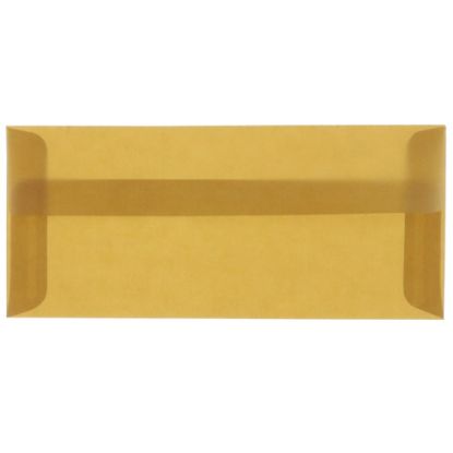 Picture of JAM Paper #10 Business Booklet Envelopes, Translucent, Gummed Closure, Earth Brown, Pack Of 25