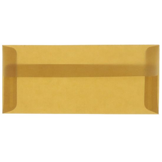 Picture of JAM Paper #10 Business Booklet Envelopes, Translucent, Gummed Closure, Earth Brown, Pack Of 25