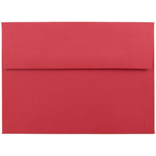 Picture of JAM Paper Booklet Invitation Envelopes, A7, Gummed Seal, 30% Recycled, Red, Pack Of 25