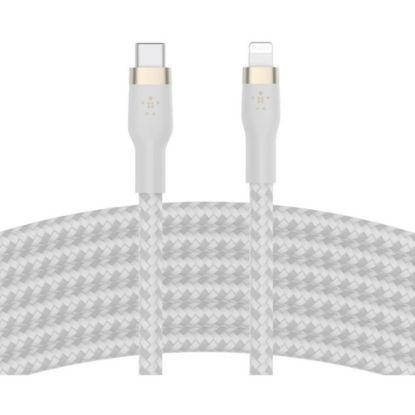 Picture of Belkin BoostCharge Pro Flex Braided USB-C To Lightning Cable, 3M/10ft, White