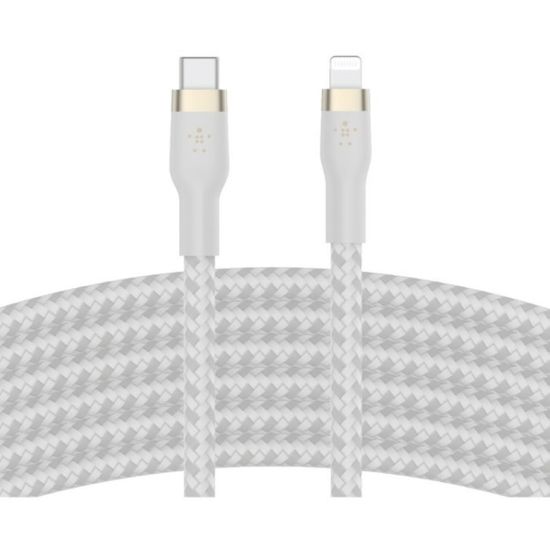 Picture of Belkin BoostCharge Pro Flex Braided USB-C To Lightning Cable, 3M/10ft, White