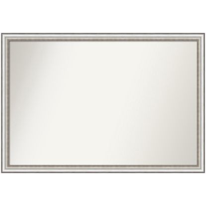 Picture of Amanti Art Narrow Non-Beveled Rectangle Framed Bathroom Wall Mirror, 26-1/2in x 38-1/2in, Salon Silver