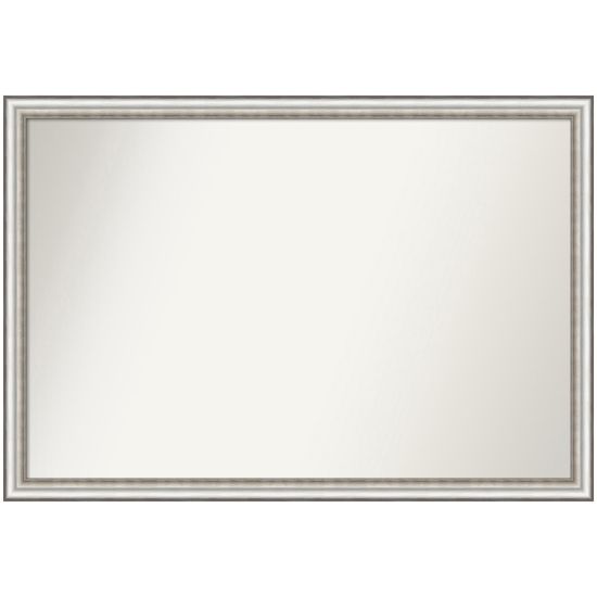 Picture of Amanti Art Narrow Non-Beveled Rectangle Framed Bathroom Wall Mirror, 26-1/2in x 38-1/2in, Salon Silver