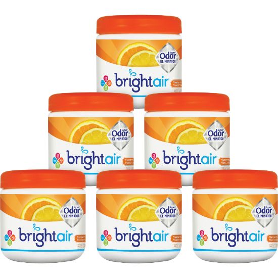 Picture of Bright Air Super Odor Eliminator Air Fresheners, Mandarin Orange/Fresh Lemon Scent, 14 Oz, Pack Of 6