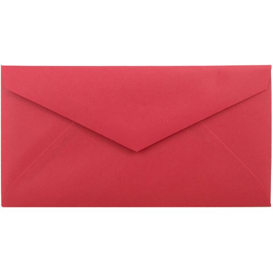 Picture of JAM Paper Booklet Envelopes, #7 3/4 Monarch, Gummed Seal, 30% Recycled, Red, Pack Of 25