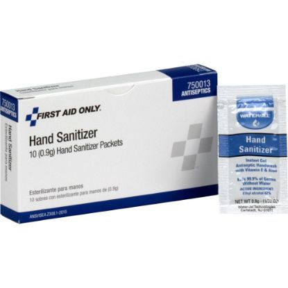 Picture of First Aid Only Hand Sanitizer - 0.03 oz - Kill Germs - Hand - White - Quick Drying, Non-sticky, Anti-septic - 1 Each