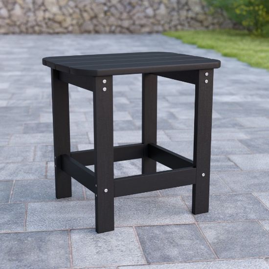 Picture of Flash Furniture Charlestown All-Weather Adirondack Side Table, 18-1/4inH x 18-3/4inW x 15inD, Black