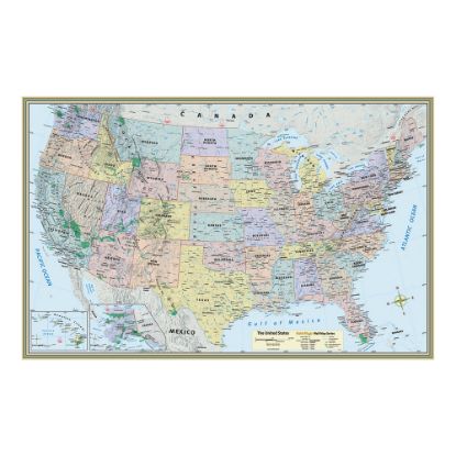 Picture of QuickStudy Detailed Topography Map, United States, 50in x 32in