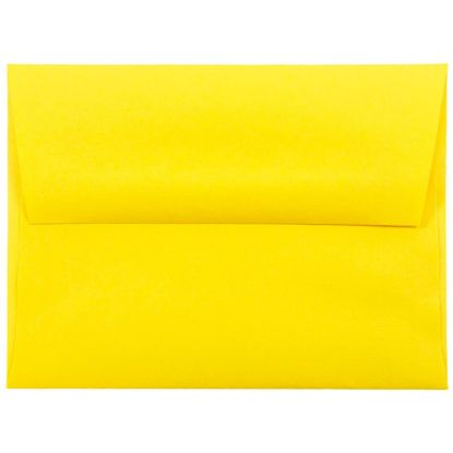 Picture of JAM Paper Booklet Invitation Envelopes, A2, Gummed Seal, 30% Recycled, Yellow, Pack Of 25