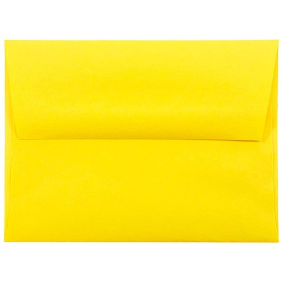 Picture of JAM Paper Booklet Invitation Envelopes, A2, Gummed Seal, 30% Recycled, Yellow, Pack Of 25