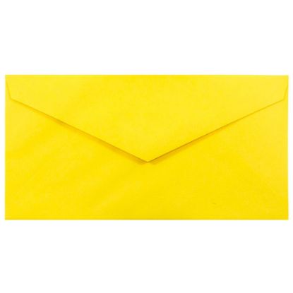 Picture of JAM Paper Booklet Envelopes, #7 3/4 Monarch, Gummed Seal, 30% Recycled, Yellow, Pack Of 25