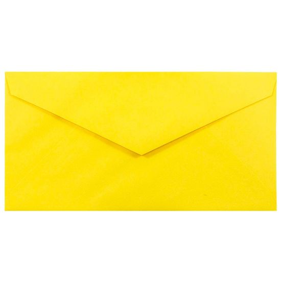 Picture of JAM Paper Booklet Envelopes, #7 3/4 Monarch, Gummed Seal, 30% Recycled, Yellow, Pack Of 25