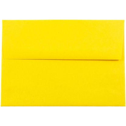 Picture of JAM Paper Booklet Invitation Envelopes, A7, Gummed Seal, 30% Recycled, Yellow, Pack Of 25