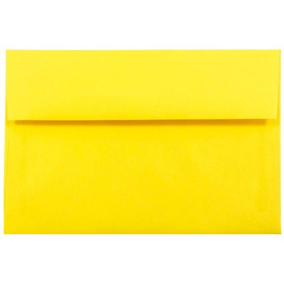 Picture of JAM Paper Booklet Invitation Envelopes, A10, Gummed Seal, 30% Recycled, Yellow, Pack Of 25