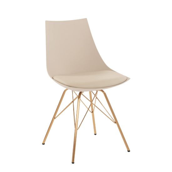 Picture of Ave Six Oakley Chair, Cream/Gold Chrome