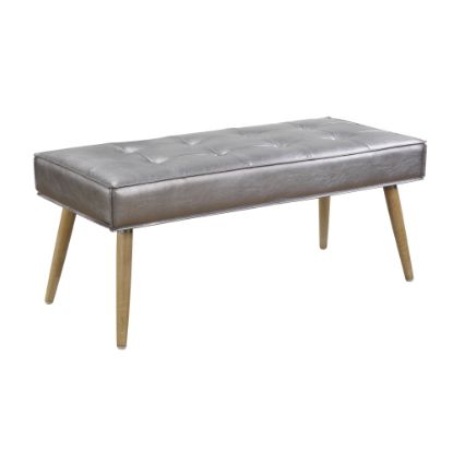 Picture of Ave Six Amity Bench, Sizzle Pewter/Light Brown