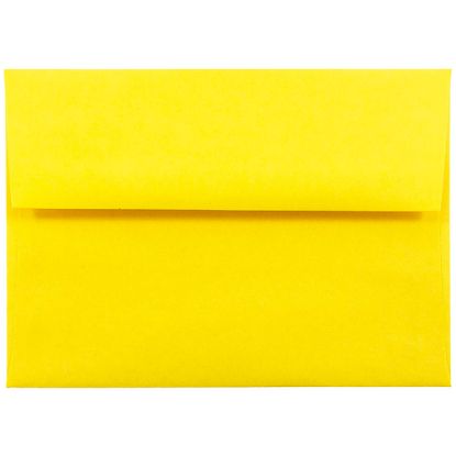 Picture of JAM Paper Booklet Invitation Envelopes, A6, Gummed Seal, 30% Recycled, Yellow, Pack Of 25