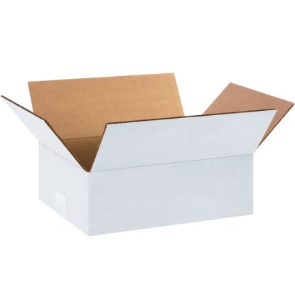 Picture of Partners Brand White Corrugated Boxes 12in x 9in x 4in, Bundle of 25