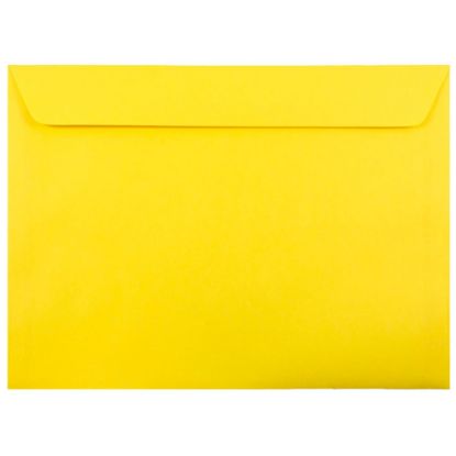 Picture of JAM Paper Booklet Envelopes, 9in x 12in, Gummed Seal, 30% Recycled, Yellow, Pack Of 25