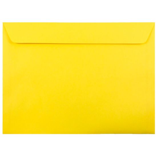 Picture of JAM Paper Booklet Envelopes, 9in x 12in, Gummed Seal, 30% Recycled, Yellow, Pack Of 25