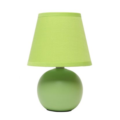 Picture of Simple Designs  Mini Ceramic Globe Table Lamp, 8.66inH, Green