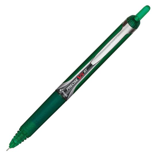 Picture of Pilot Precise V5 RT Premium Retractable Rolling Ball Pen, Fine Point, 0.5 mm, Green Barrel, Green Ink