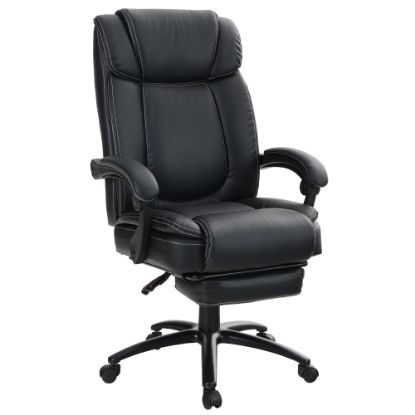 Picture of ALPHA HOME Ergonomic Faux Leather High-Back Big And Tall Executive Office Chair, Black