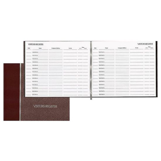 Picture of Avery Hardcover Visitor Register, 10 1/2in x 8in, Burgundy