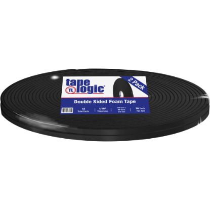 Picture of Tape Logic Double-Sided Foam Tape, 0.5in x 36 Yd., Black, Case Of 2