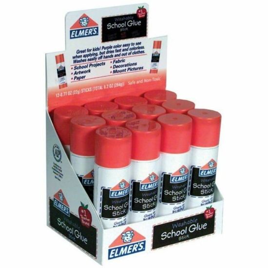 Picture of Elmers Washable Disappearing Purple School Glue Sticks, 0.77 Oz., Pack Of 12