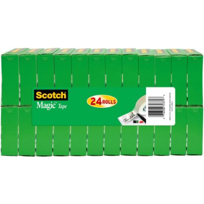 Picture of Scotch Magic Tape, Invisible, 3/4 in. x 800 in., 24 Tape Rolls, Clear, Home Office, Back to School Supplies and College Essentials for Students and Teachers